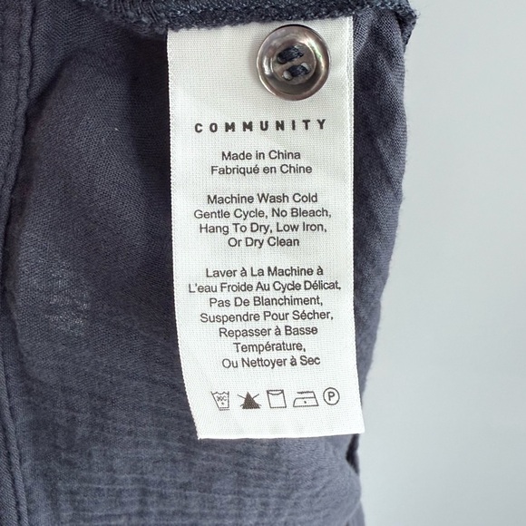 Aritzia Community 100% Organic Cotton Gauze Textured Shorts S Blue Gray Boho - Picture 8 of 12